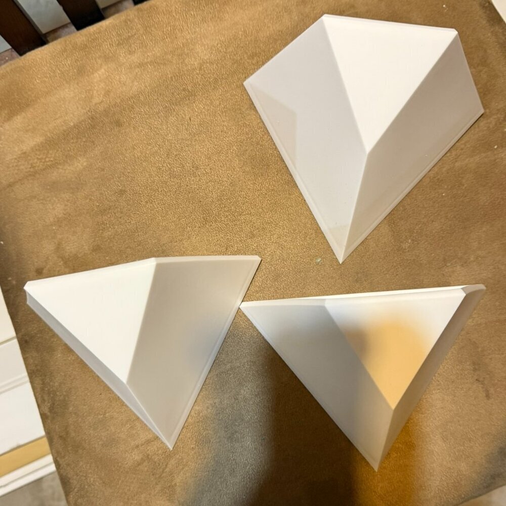 Wall Hanging decorative planters - white plastic - Qty 3